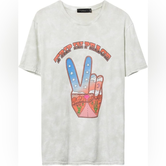 Junk Food Clothing Logo Trip In Peace Vintage Flea Market Graphic Tee - Picture 2 of 4